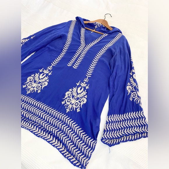 Free People Blue Embroidered Tunic - Picture 8 of 14